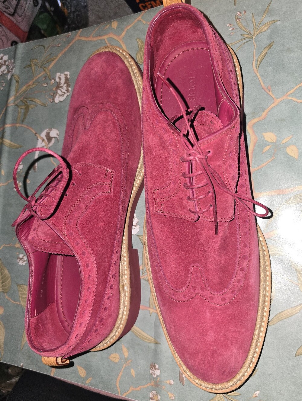 Louis Vuitton Men’s Maroon Suede Brogue Oxfords